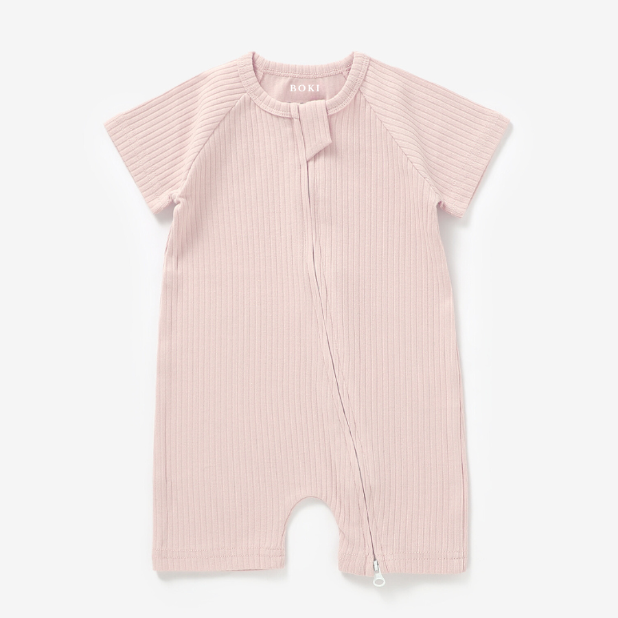 Organic Cotton 2-Way Summer Zipsuit - Blush