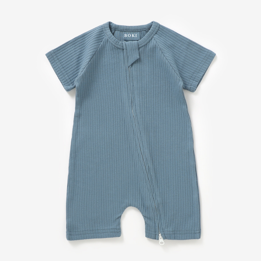 Organic Cotton 2-Way Summer Zipsuit - Cloudy Sky