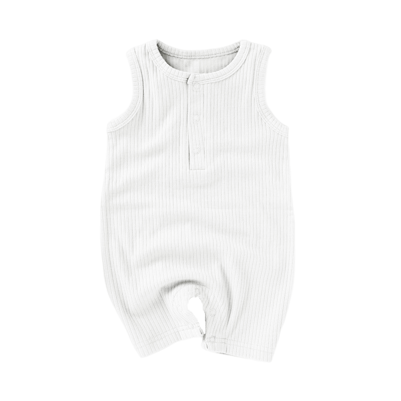 Organic Rib Cotton Tank Growsuit - Ivory