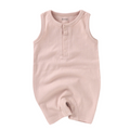 Organic Rib Cotton Tank Growsuit - Blush