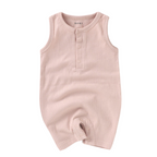 Organic Rib Cotton Tank Growsuit - Blush