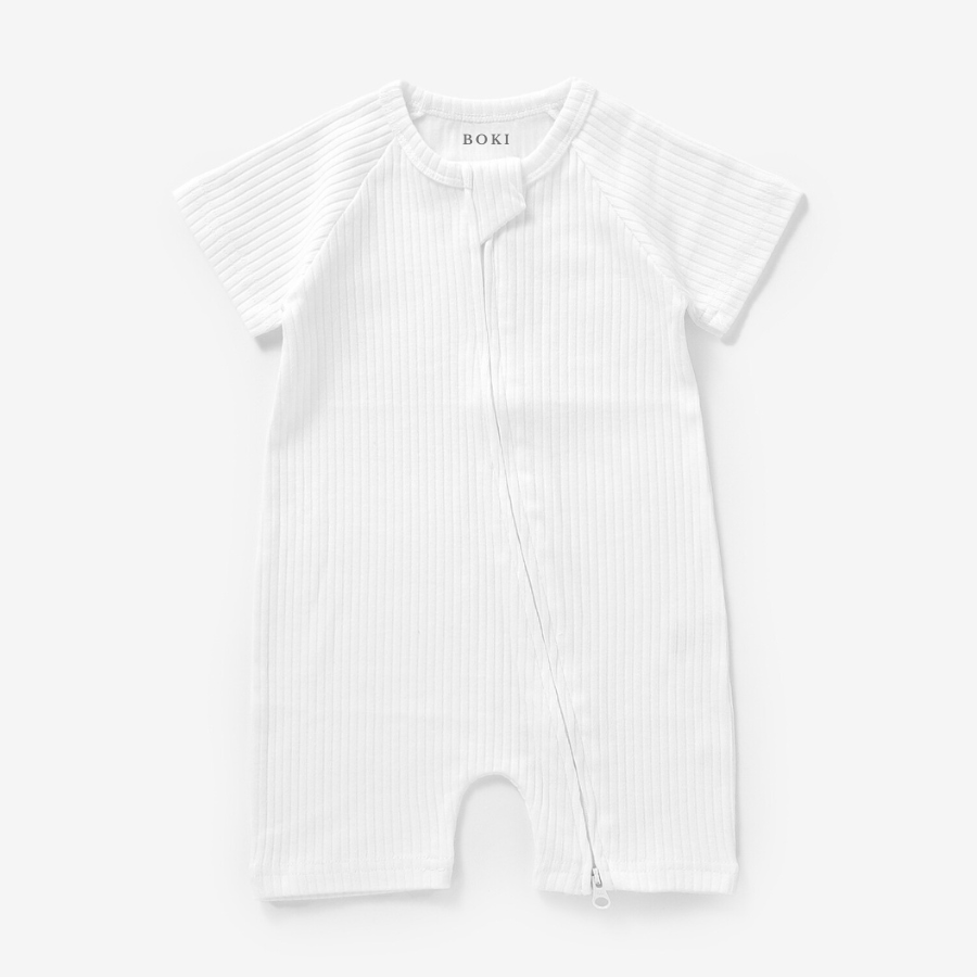 Organic Cotton 2-Way Summer Zipsuit - Ivory