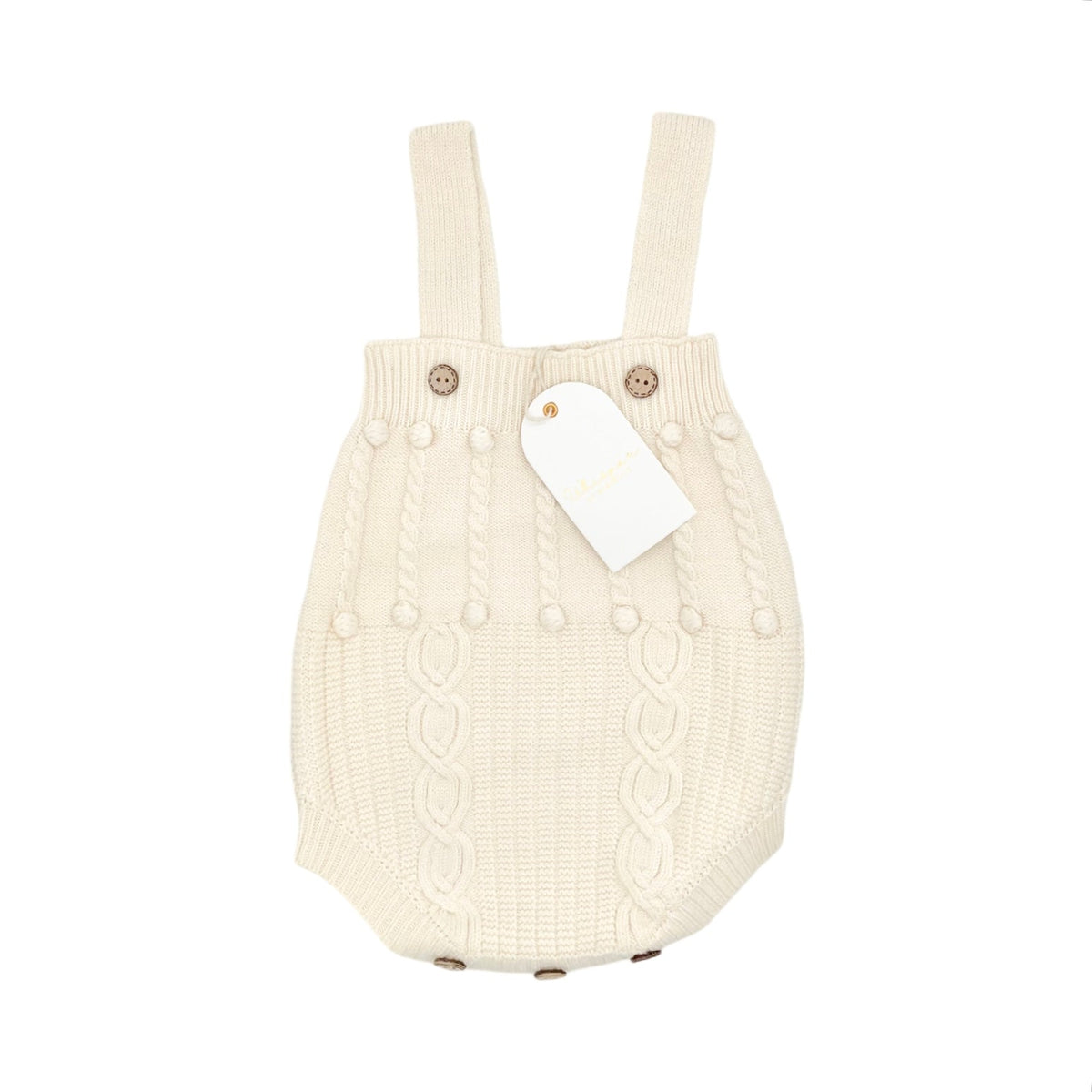 Knitted Ivory Cable Summer Romper