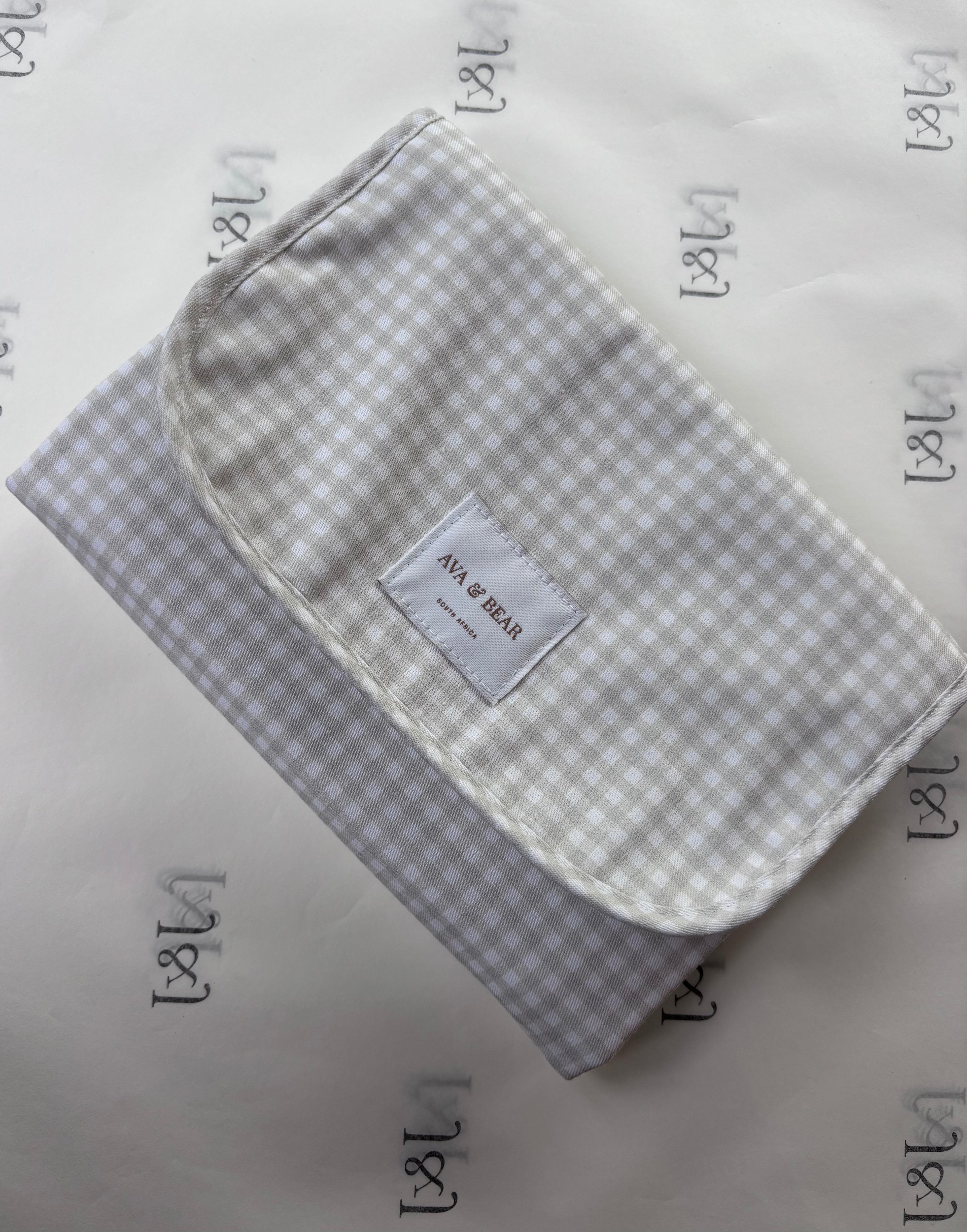 Ava & Bear Nappy Clutch - Pearl Micro Gingham
