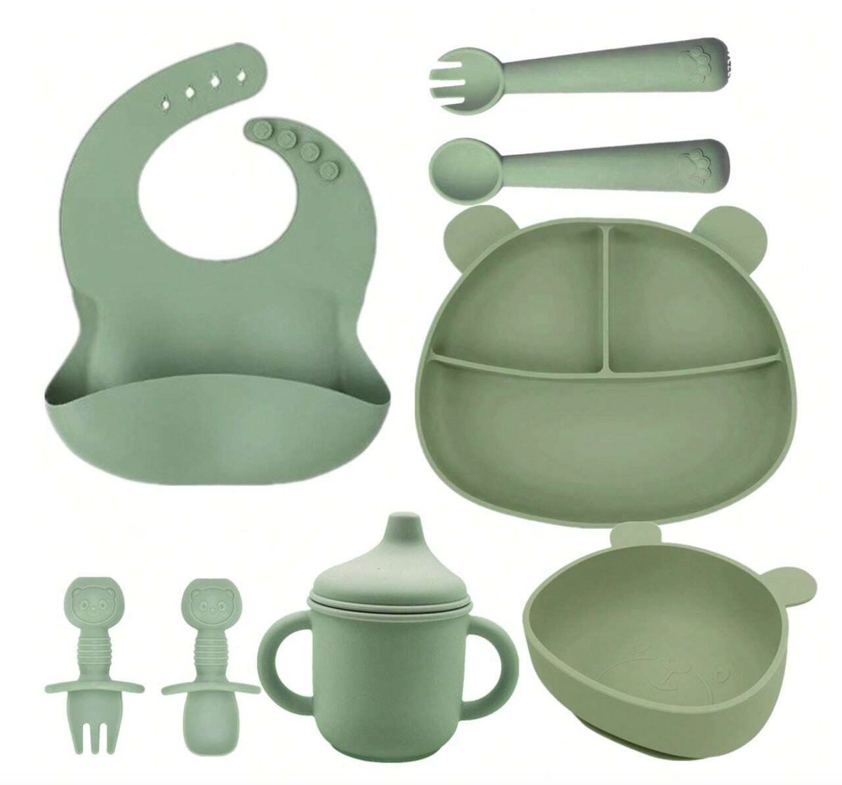 Silicone Feeding Tableware Set (8pc)