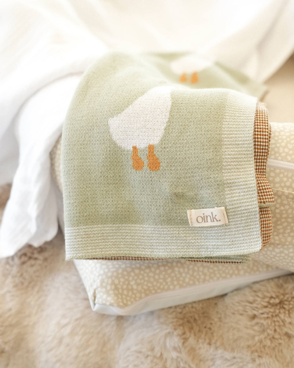 Oink Knitted Blankie
